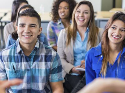 high school kids sitting